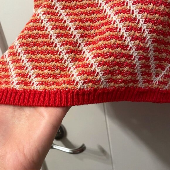 Wrangler Retro Chevron Knit Tank Top Red V-Neck Medium - Picture 11 of 16